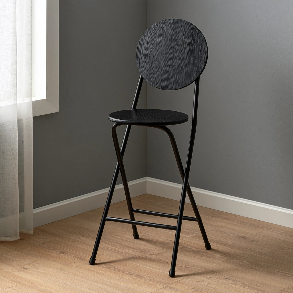 Sgabello da bar dalle linee essenziali pieghevole, colore grigio