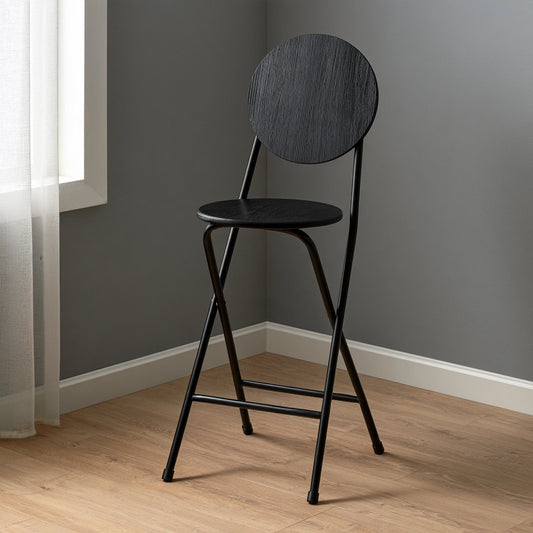 Sgabello da bar dalle linee essenziali pieghevole, colore grigio