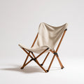Sedia da campeggio pieghevole dalle linee essenziali, colore beige chiaro