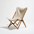Sedia da campeggio pieghevole dalle linee essenziali, colore beige chiaro