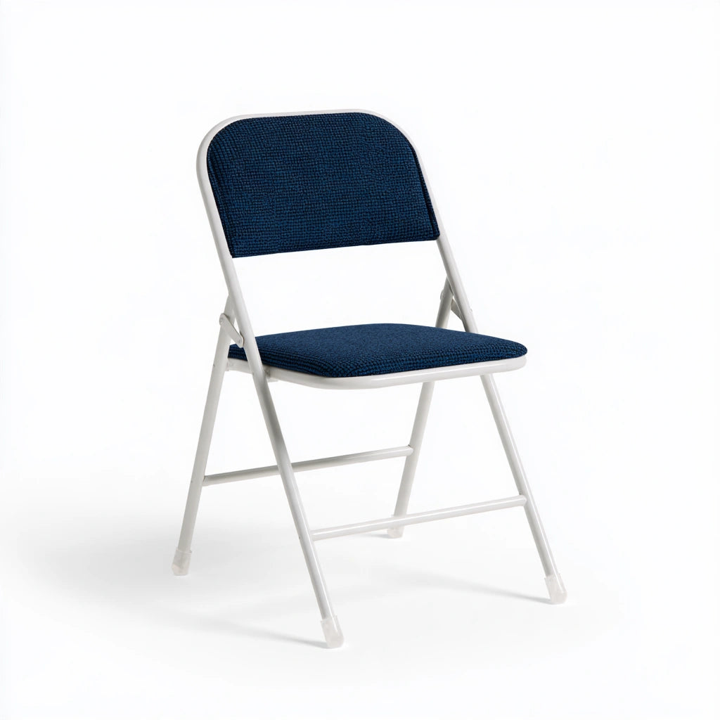 Sedia pieghevole in metallo, colore bianco