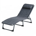 Poltrona relax pieghevole dalle linee essenziali, colore grigio