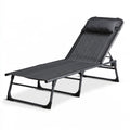 Poltrona relax pieghevole dalle linee essenziali, colore grigio